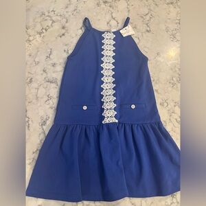 NWT Janie and Jack Blue Dress with Cream Accents
